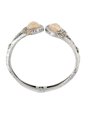 Alexis Bittar Jasper Doublet & Crystal Hinge Cuff Bracelet