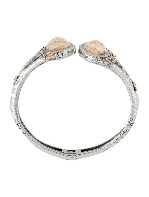 Alexis Bittar Jasper Doublet & Crystal Hinge Cuff Bracelet
