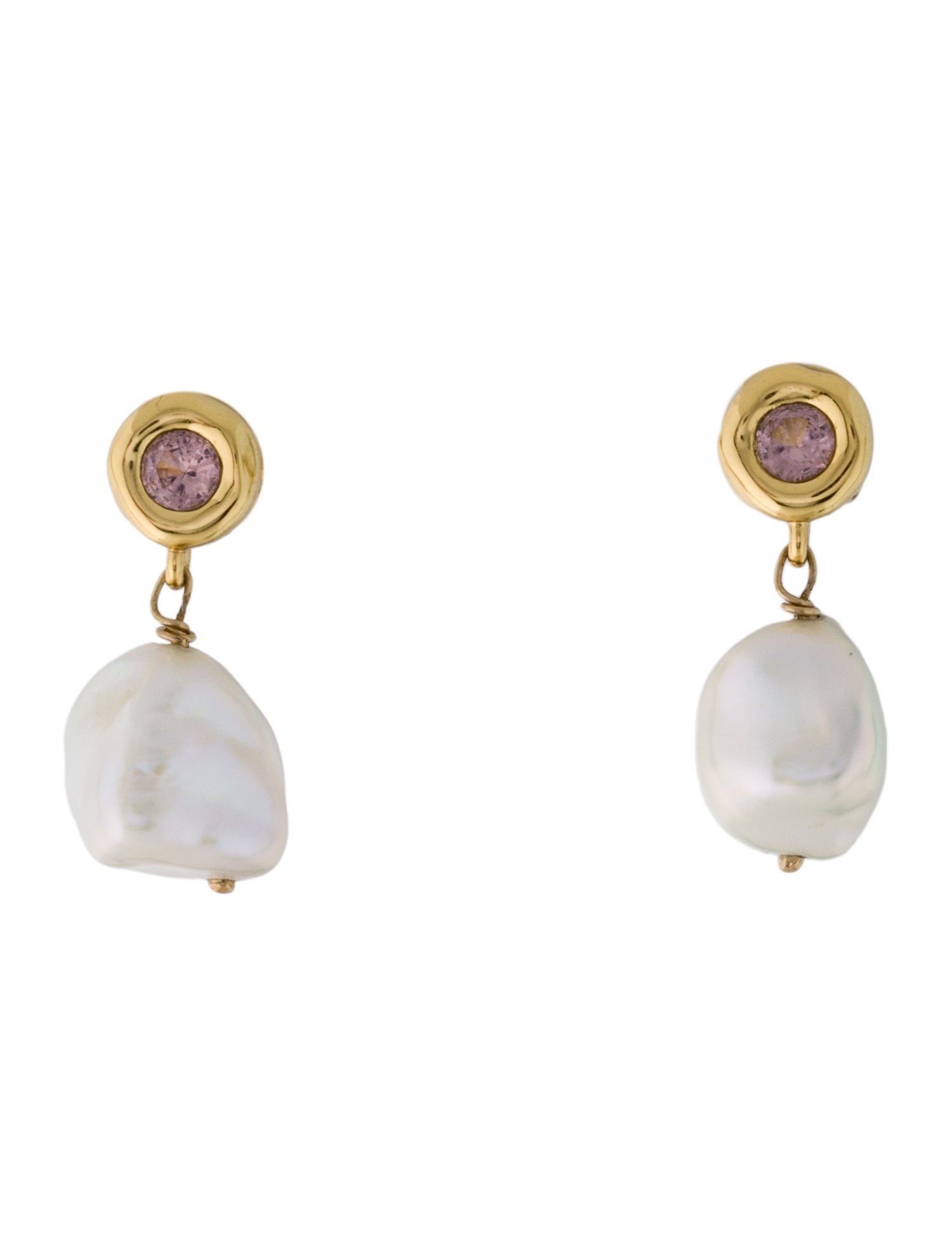 Alexis Bittar Pearl Asterales Molten Bezel Stone Drop Earrings