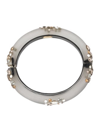 Alexis Bittar Lucite & Crystal Hinged Bangle Bracelet
