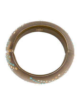 Alexis Bittar Lucite & Crystal Hinged Bangle Bracelet
