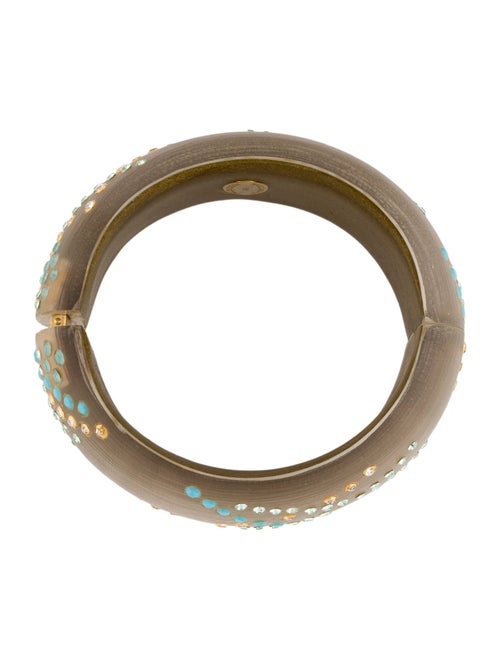Alexis Bittar Lucite & Crystal Hinged Bangle Bracelet