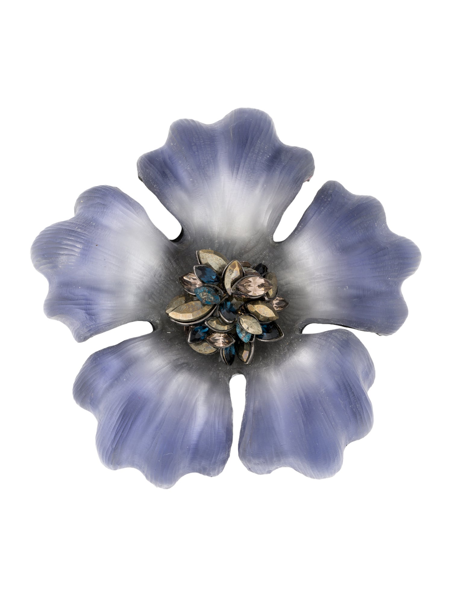 Alexis Bittar Lucite & Crystal Flower Brooch