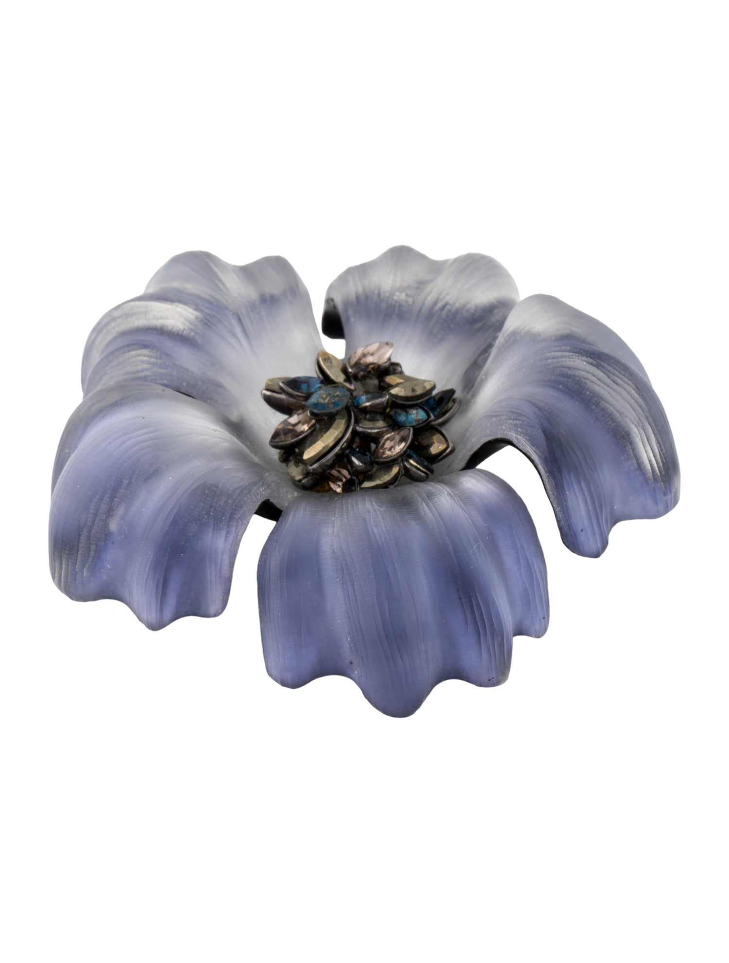 Alexis Bittar Lucite & Crystal Flower Brooch