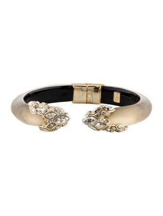 Alexis Bittar Crystal Capped Lucite Hinge Bracelet