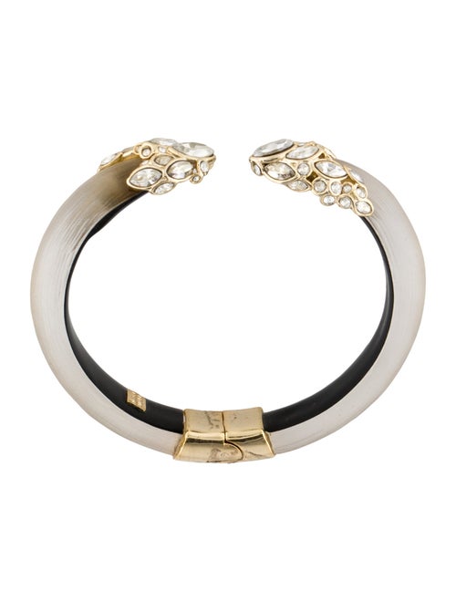 Alexis Bittar Crystal Capped Lucite Hinge Bracelet