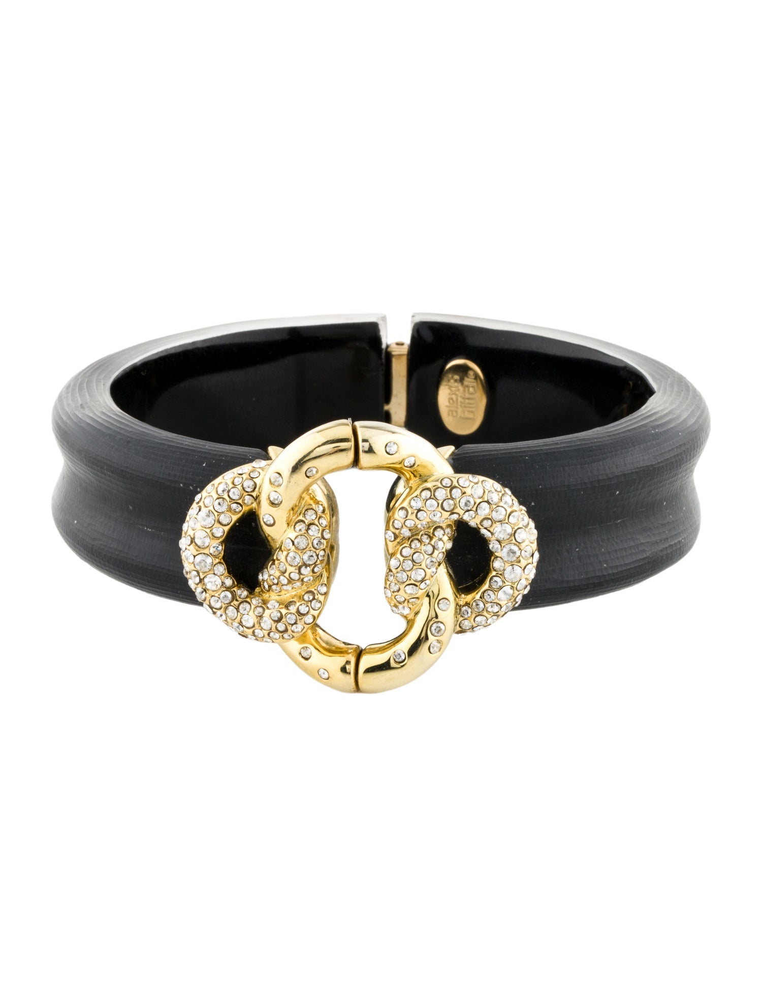 Alexis Bittar Lucite & Crystal Hinged Bangle