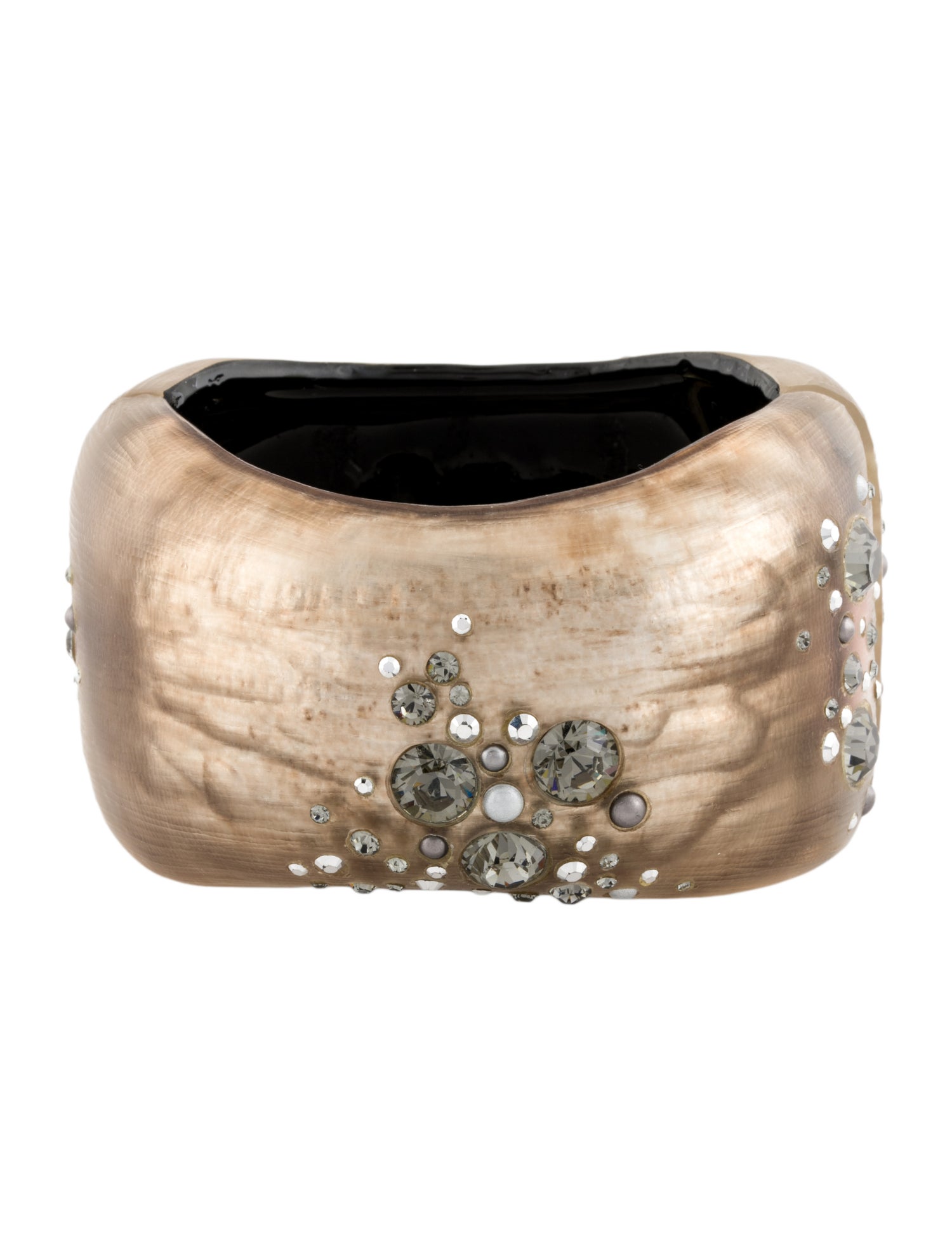 Alexis Bittar Crystal, Lucite & Bead Hinge Bangle Bracelet