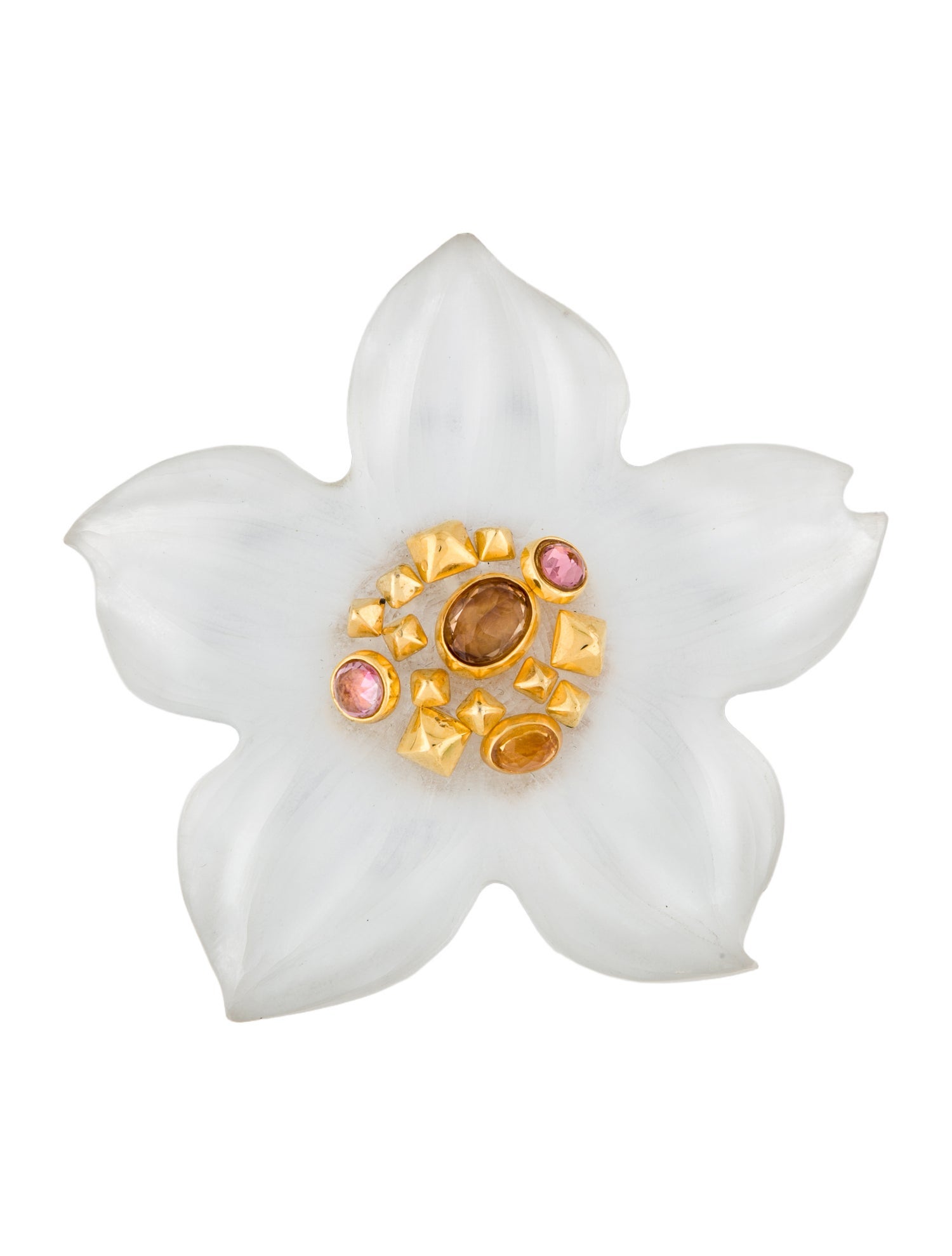 Alexis Bittar Lucite & Crystal Flower Brooch