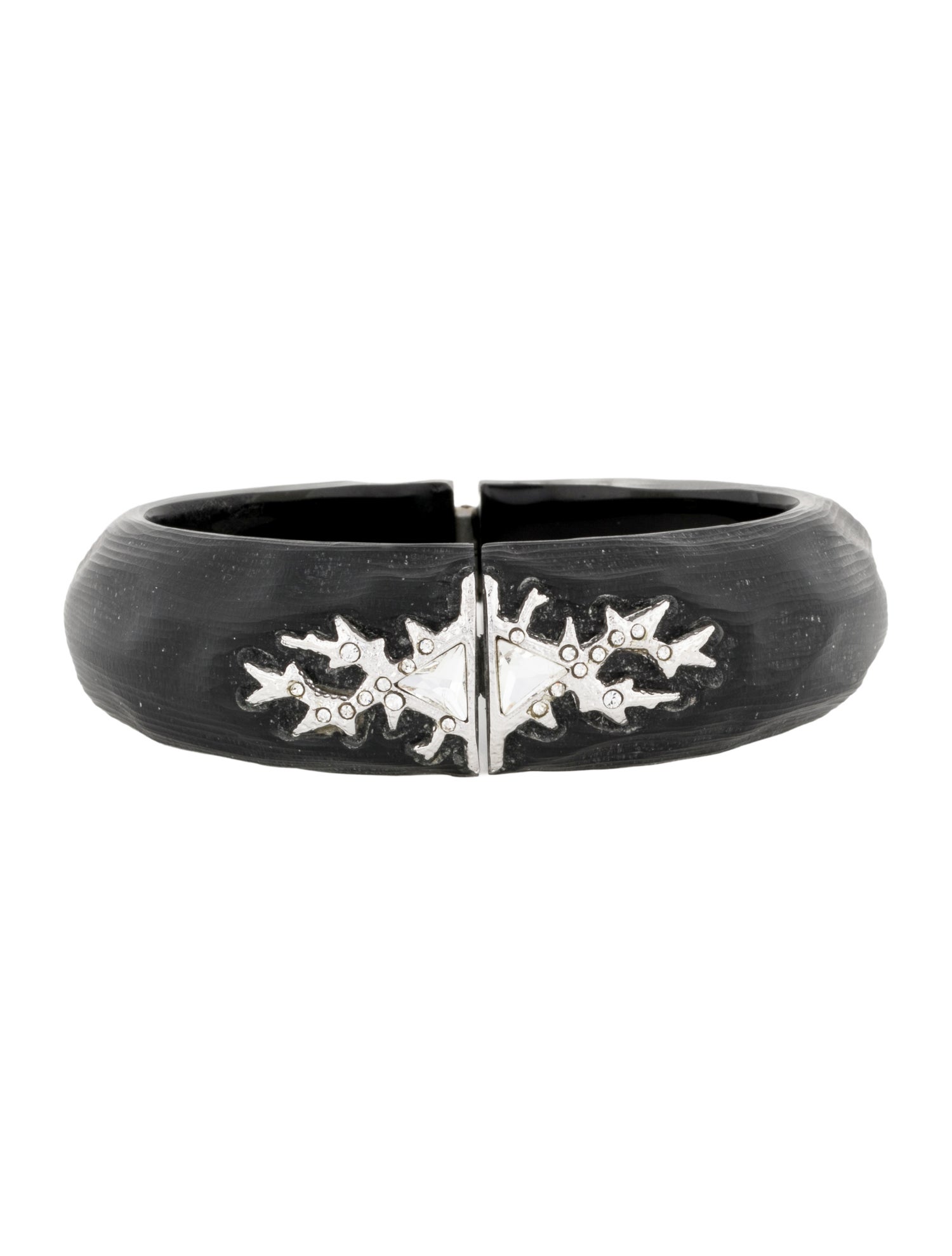 Alexis Bittar Lucite & Crystal Hinged Bangle Bracelet