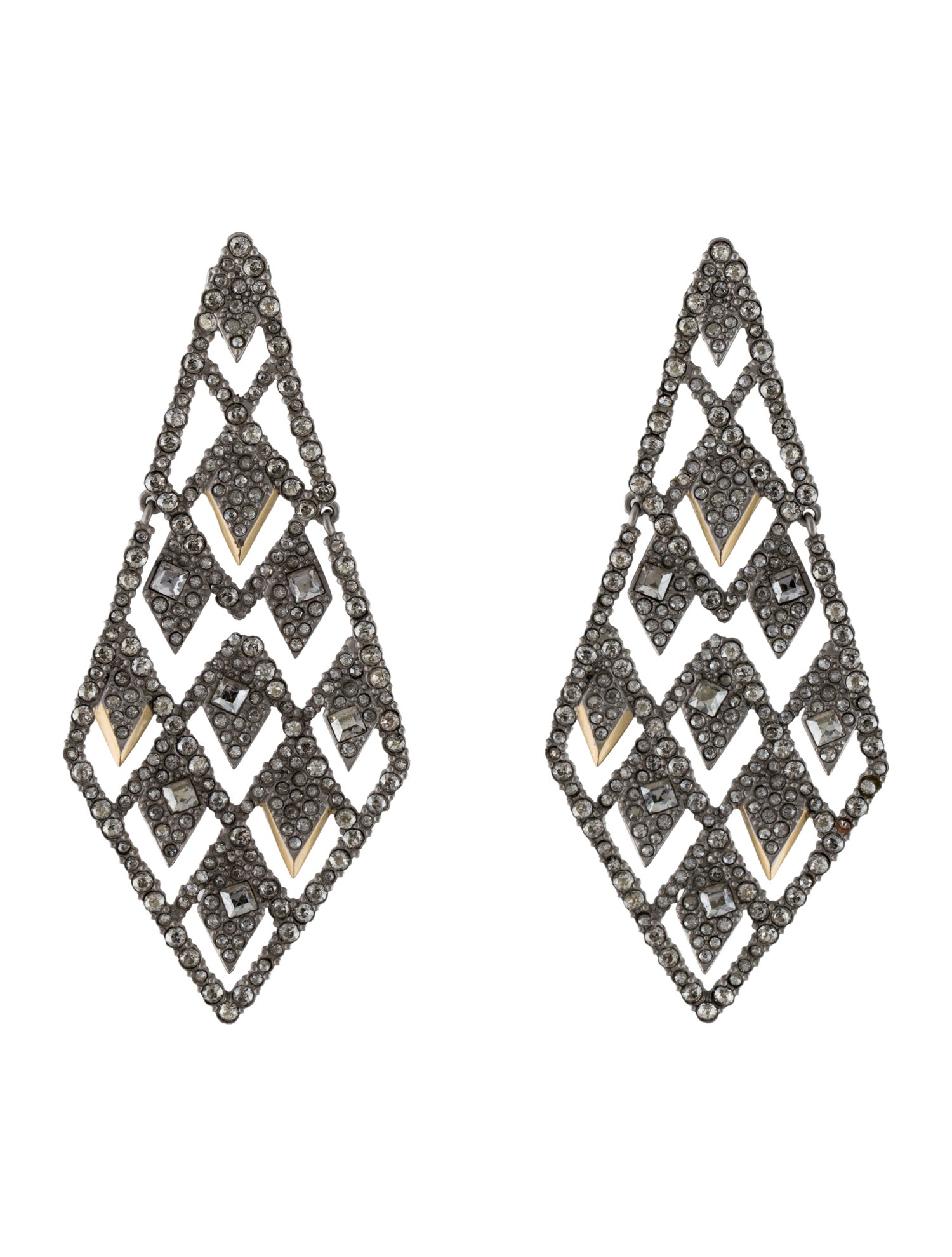 Alexis Bittar Spiked Lattice Dangling Drop Earrings