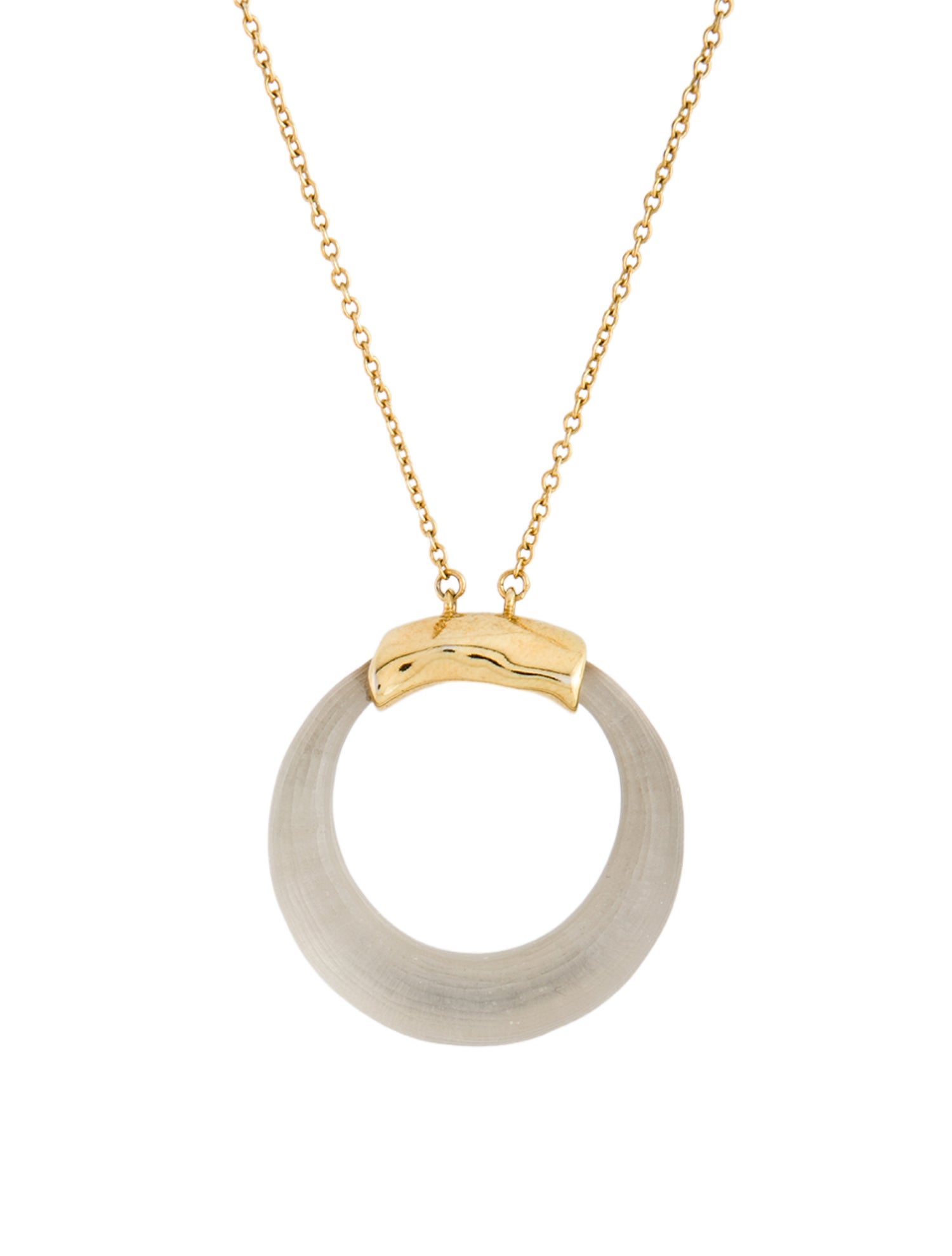 Alexis Bittar Lucite Hoop Pendant Necklace