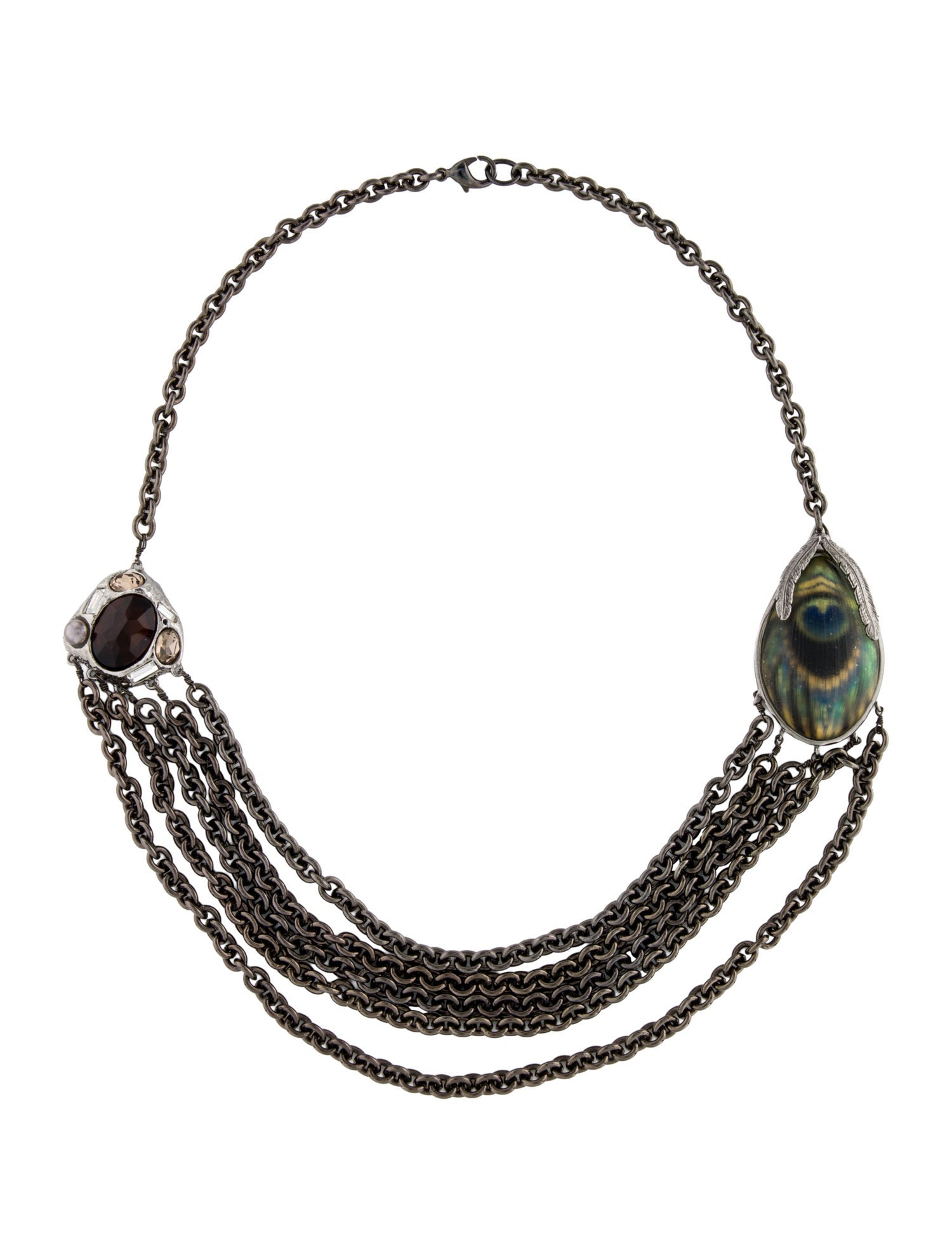 Alexis Bittar Lucite Peacock Multistrand Necklace