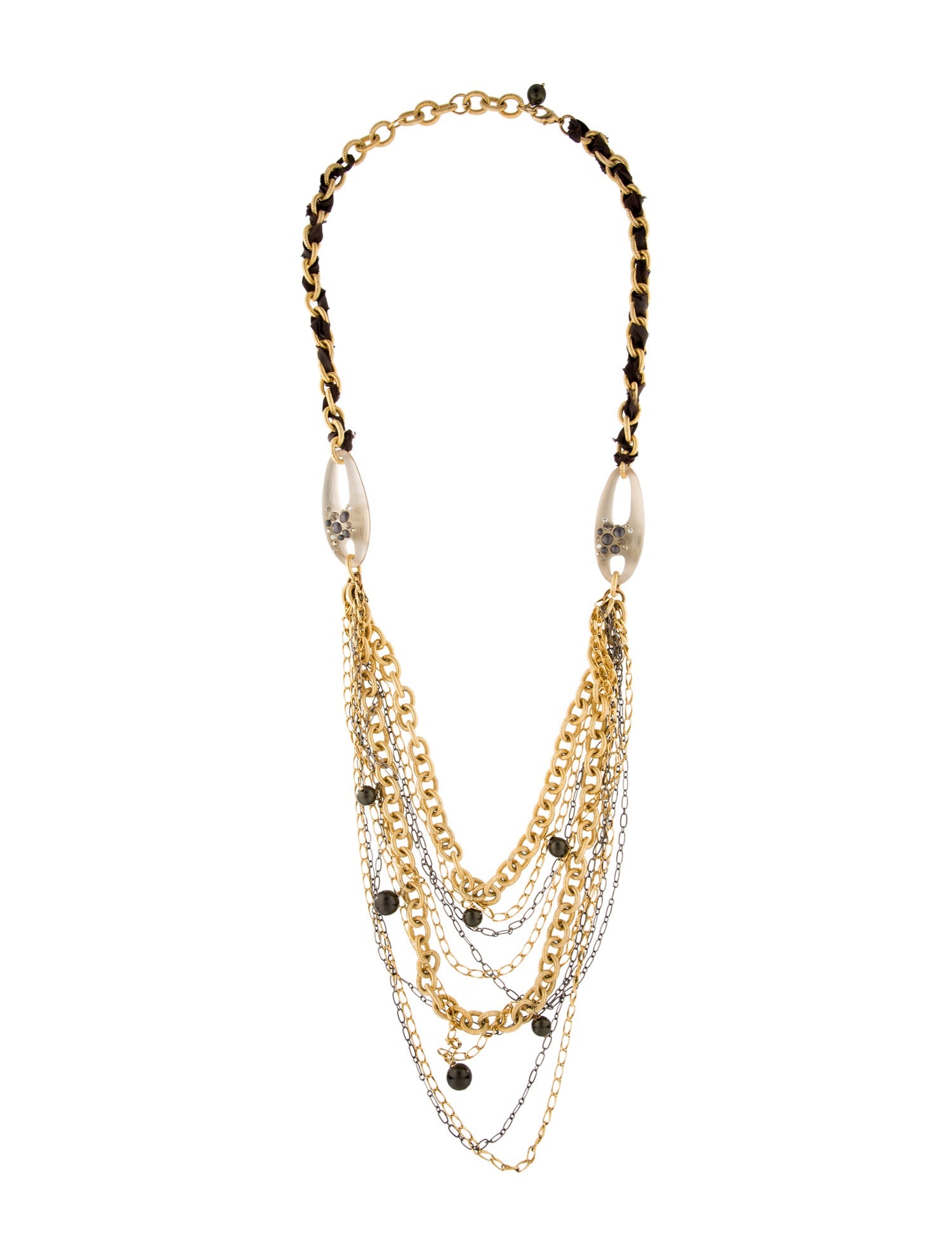Alexis Bittar Faux Pearl, Lucite & Crystal Multi-Strand Collar Necklace