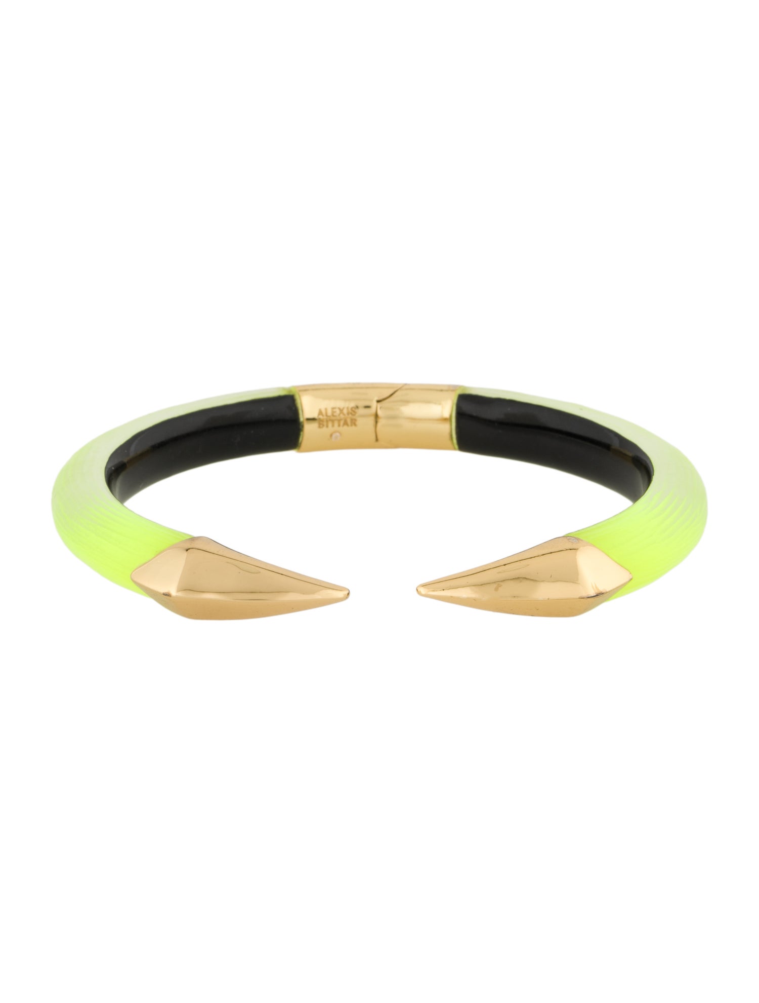 Alexis Bittar Mirrored Pyramid Lucite Brake Hinge Bracelet