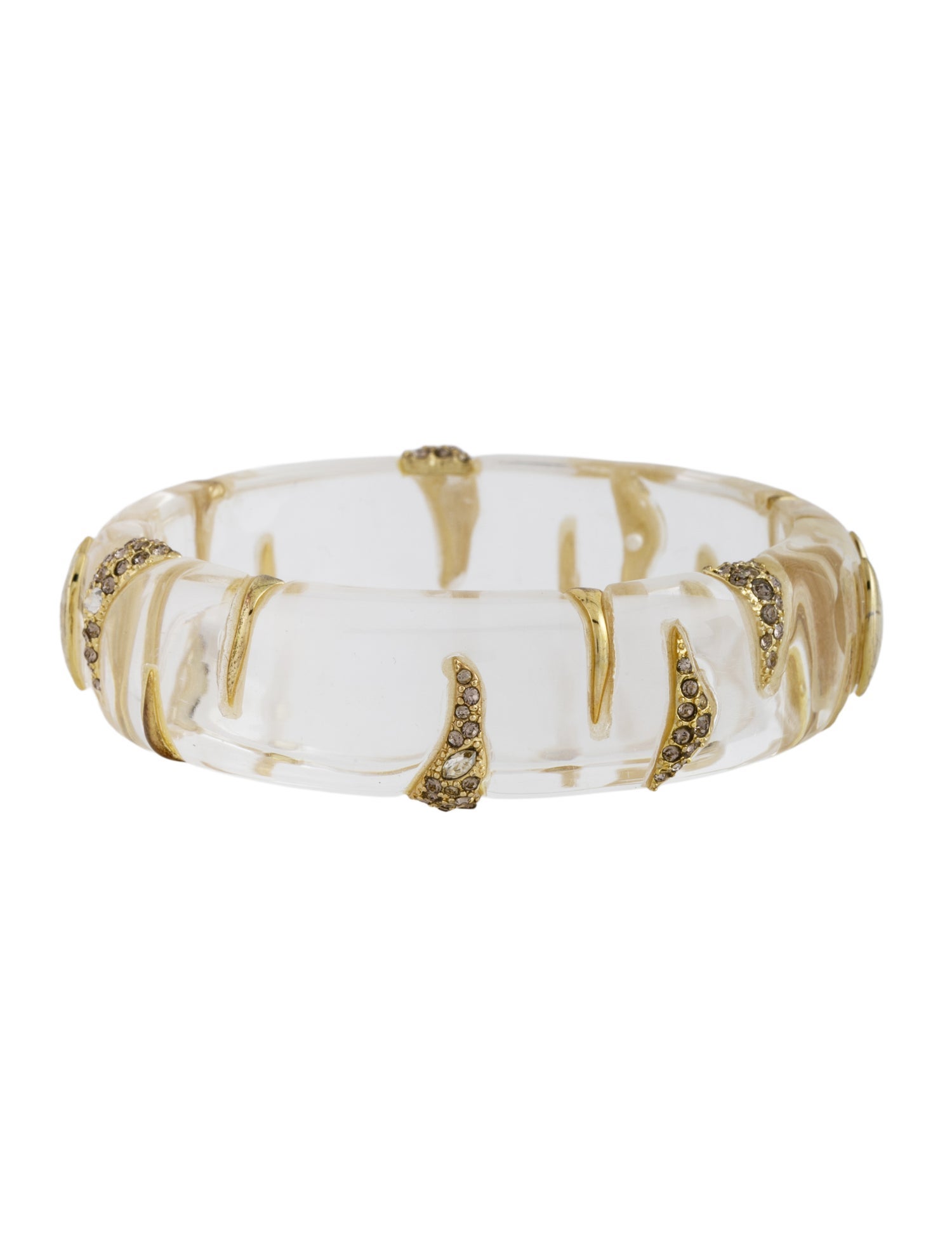 Alexis Bittar Lucite & Crystal Hinge Bangle Bracelet