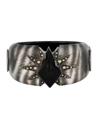 Alexis Bittar Lucite & Crystal Hinge Bangle Bracelet