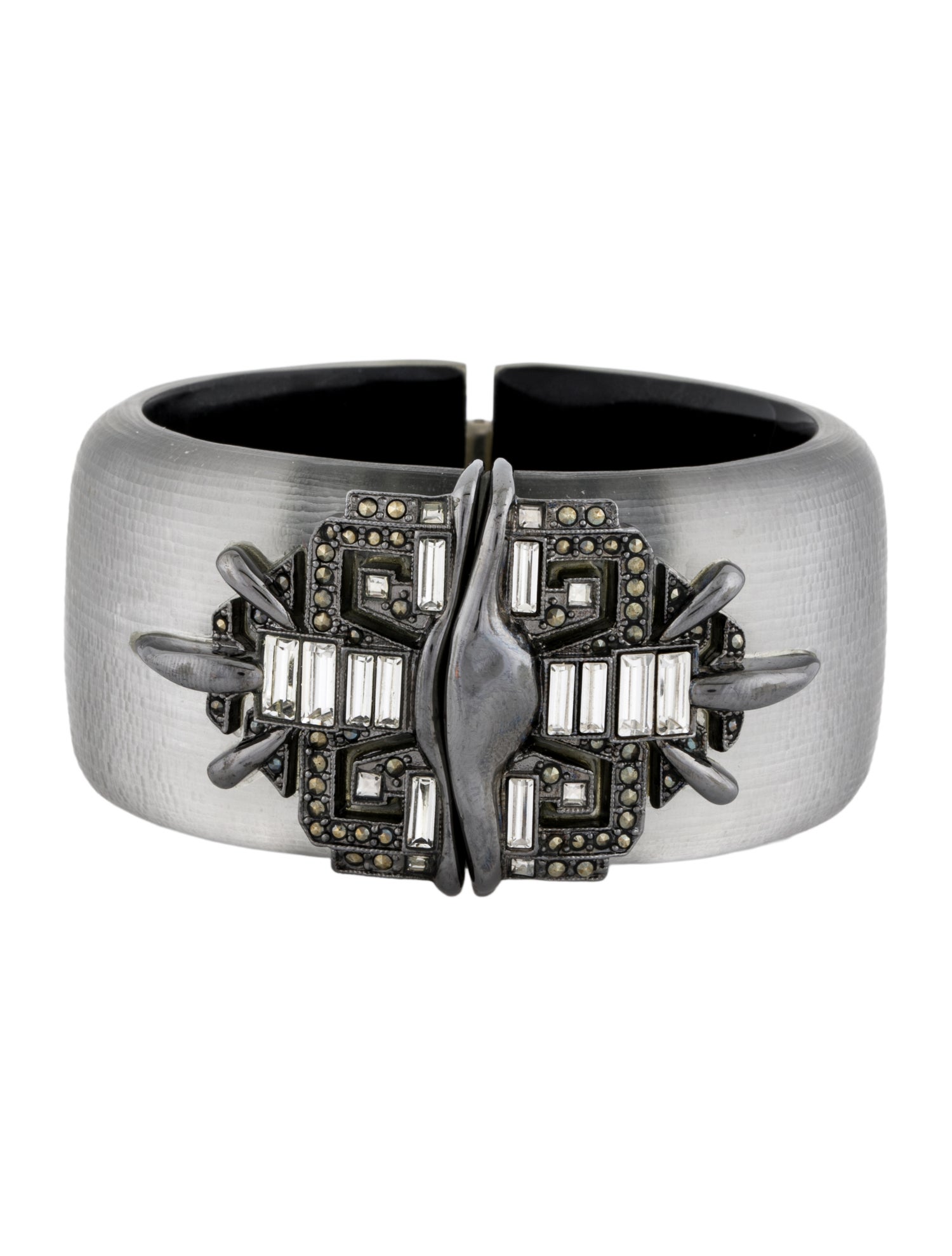Alexis Bittar Lucite & Crystal Hinge Bangle Bracelet