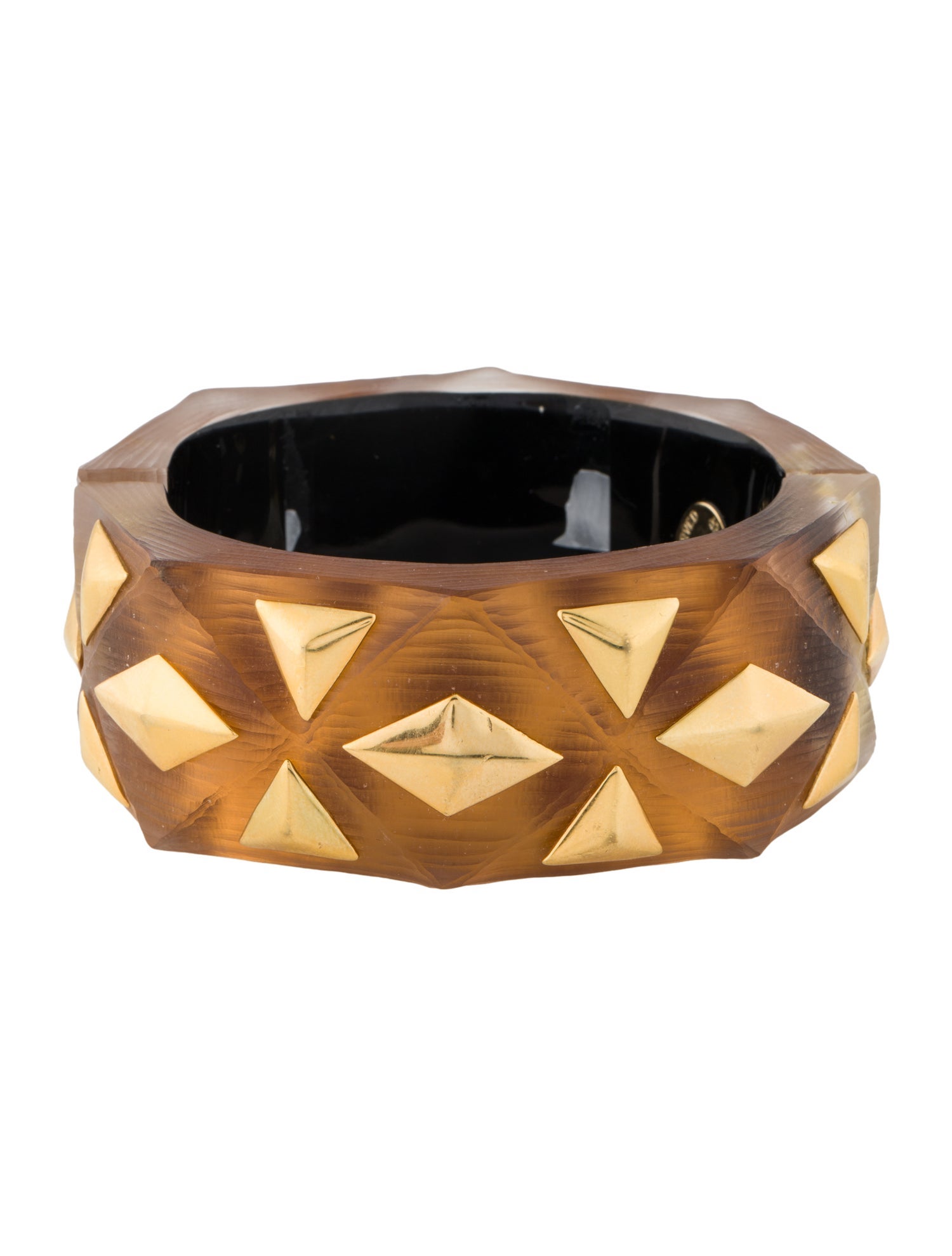 Alexis Bittar Studded Lucite Hinged Bangle Bracelet