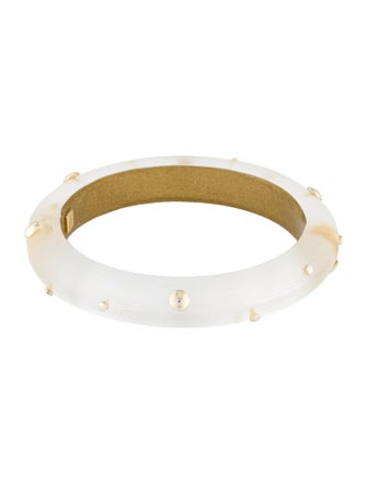 Alexis Bittar Lucite Studded Hinge Bangle Bracelet