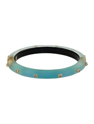 Alexis Bittar Cuff Crystal Studded Lucite Hinge Bracelet