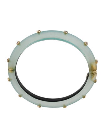 Alexis Bittar Crystal Studded Lucite Hinge Bracelet