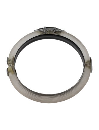 Alexis Bittar Crystal & Lucite Hinged Bangle Bracelet