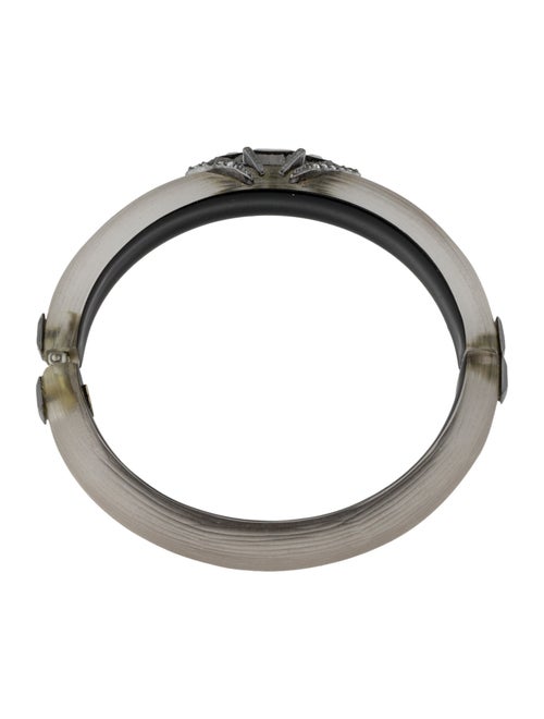 Alexis Bittar Crystal & Lucite Hinged Bangle Bracelet