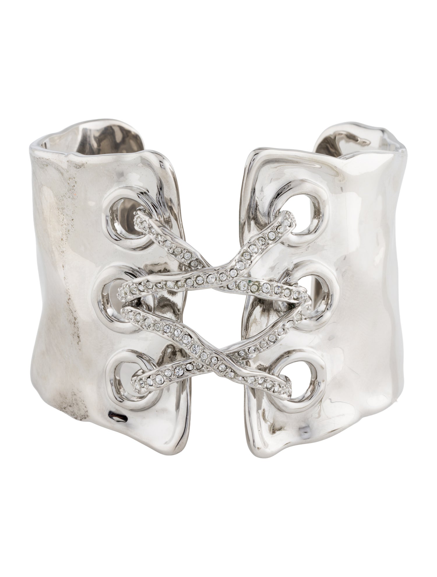 Alexis Bittar Solanales Crystal Lace Up Cuff Bracelet