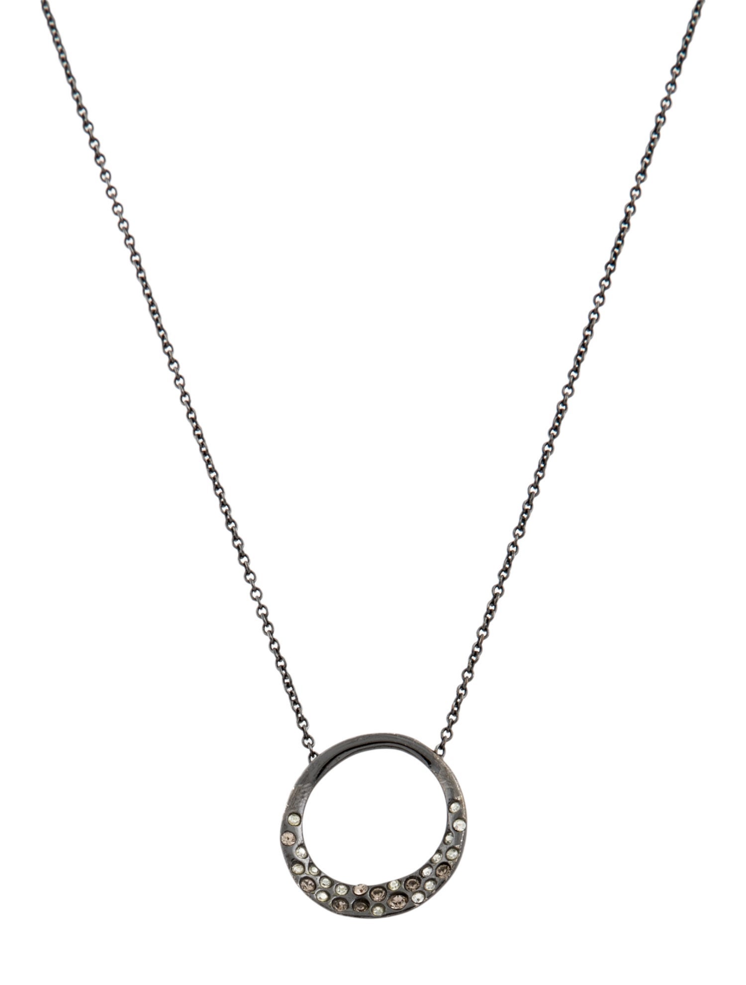 Alexis Bittar Crystal Circle Pendant Necklace