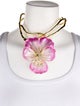 Alexis Bittar Lucite & Crystal Pansy Vine Hinged Collar Necklace