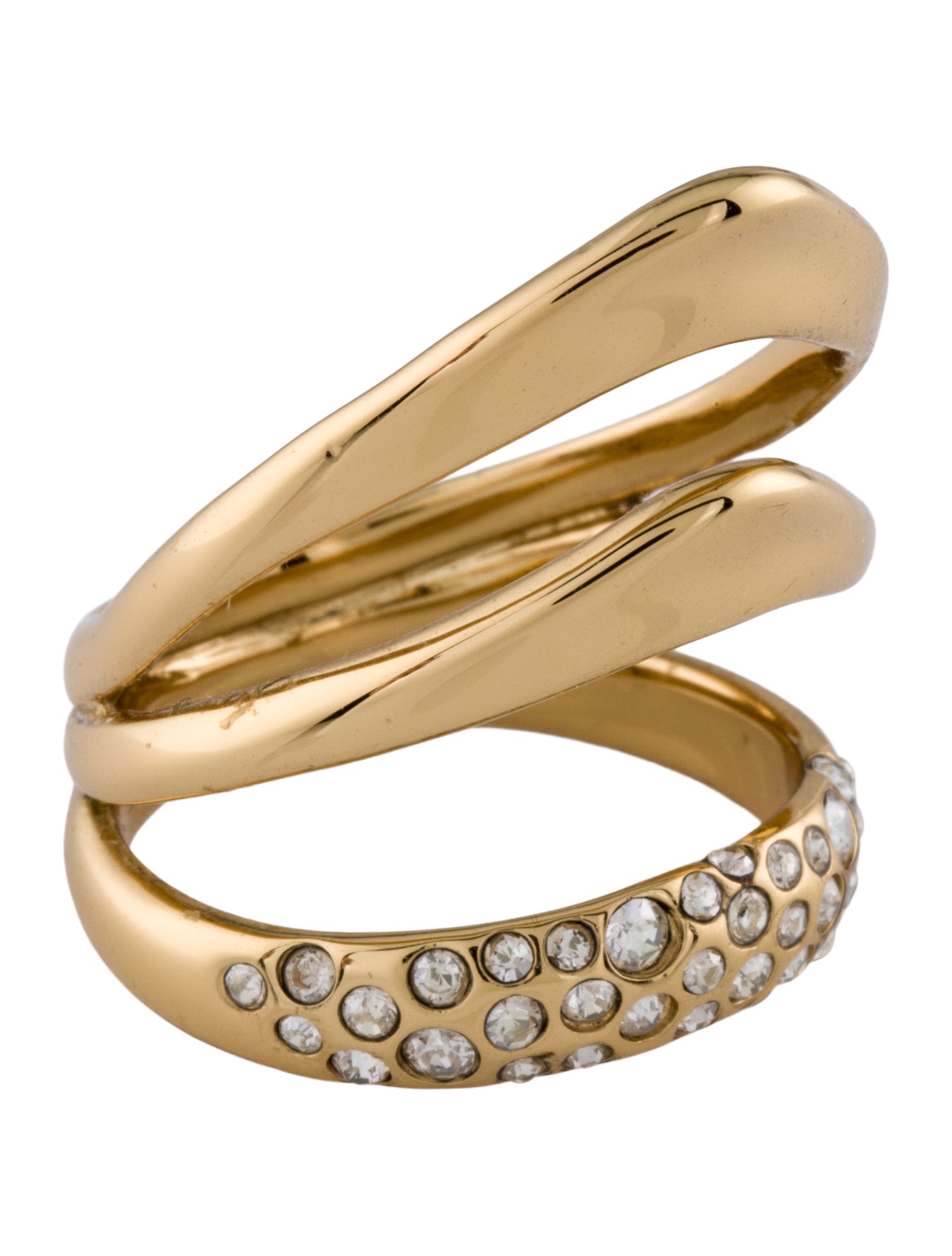 Alexis Bittar Crystal Encrusted Triple Draping Ring