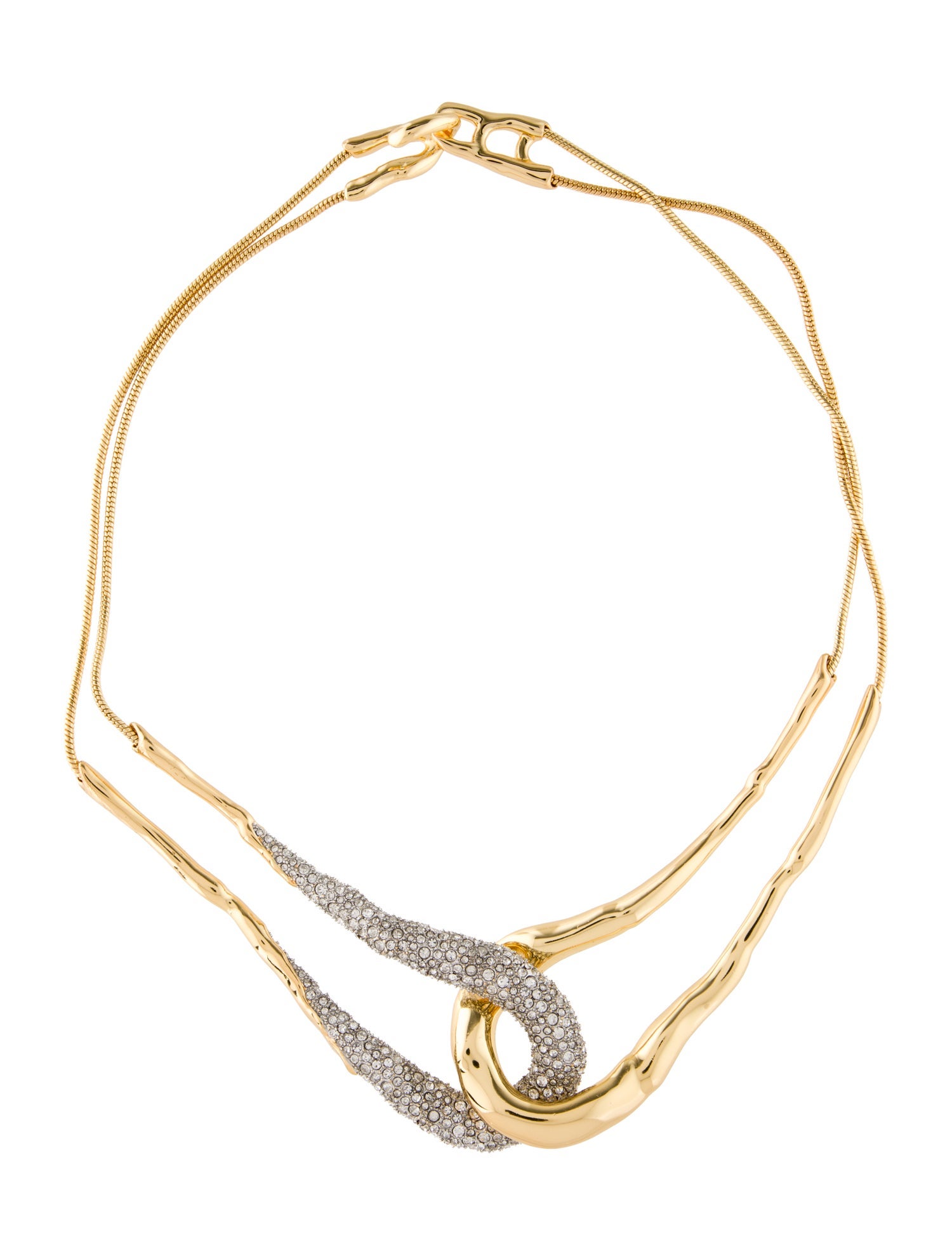 Alexis Bittar Solanales Crystal Interlock Collar Necklace