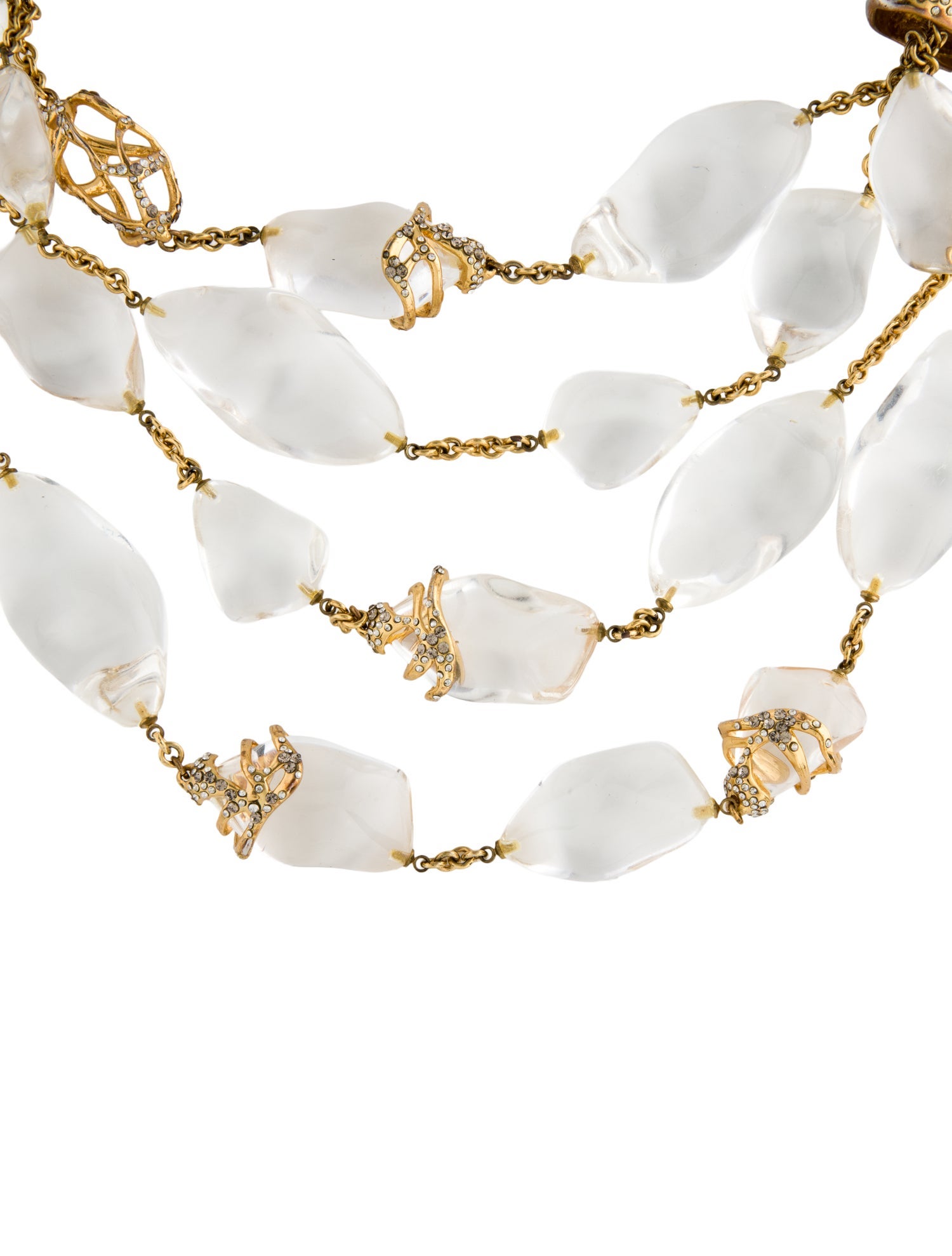 Alexis Bittar Lucite & Crystal Multistrand Collar Necklace