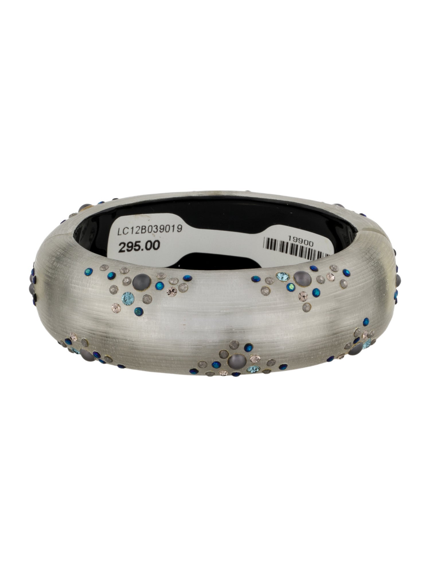 Alexis Bittar Lucite & Crystal Hinged Bangle Bracelet