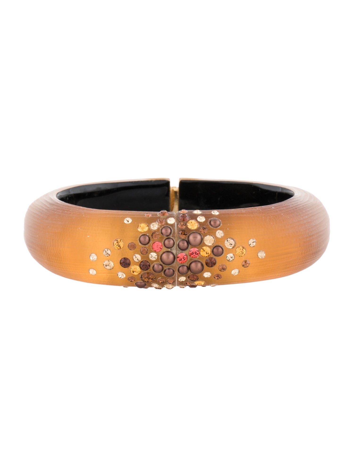 Alexis Bittar Lucite & Crystal Hinge Bangle Bracelet