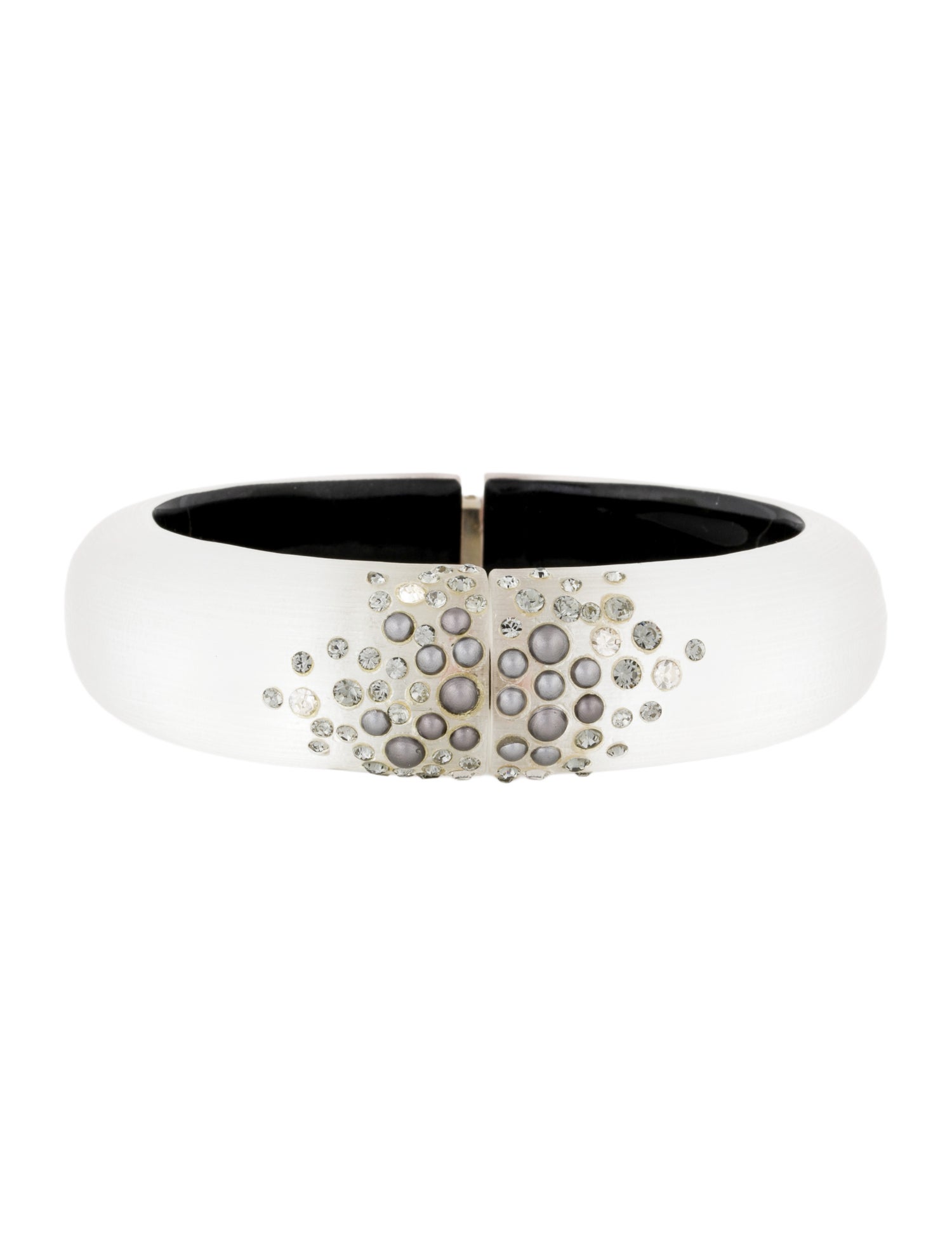 Alexis Bittar Lucite & Crystal Hinge Bangle Bracelet