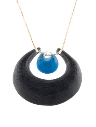 Alexis Bittar Lucite Double Horseshoe Pendant Necklace