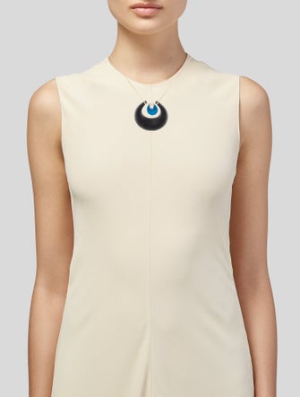 Alexis Bittar Lucite Double Horseshoe Pendant Necklace