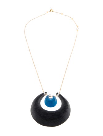 Alexis Bittar Lucite Double Horseshoe Pendant Necklace