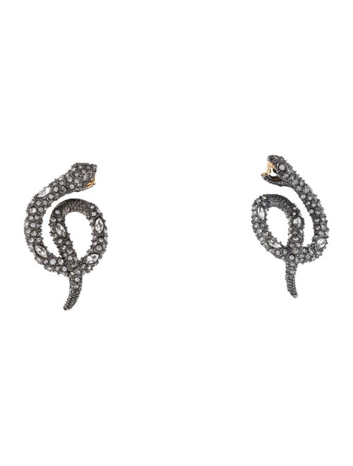 Alexis Bittar Crystal Snake Drop Earrings