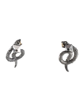 Alexis Bittar Crystal Snake Drop Earrings