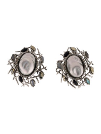 Alexis Bittar Faux Pearl & Crystal Clip-On Earrings