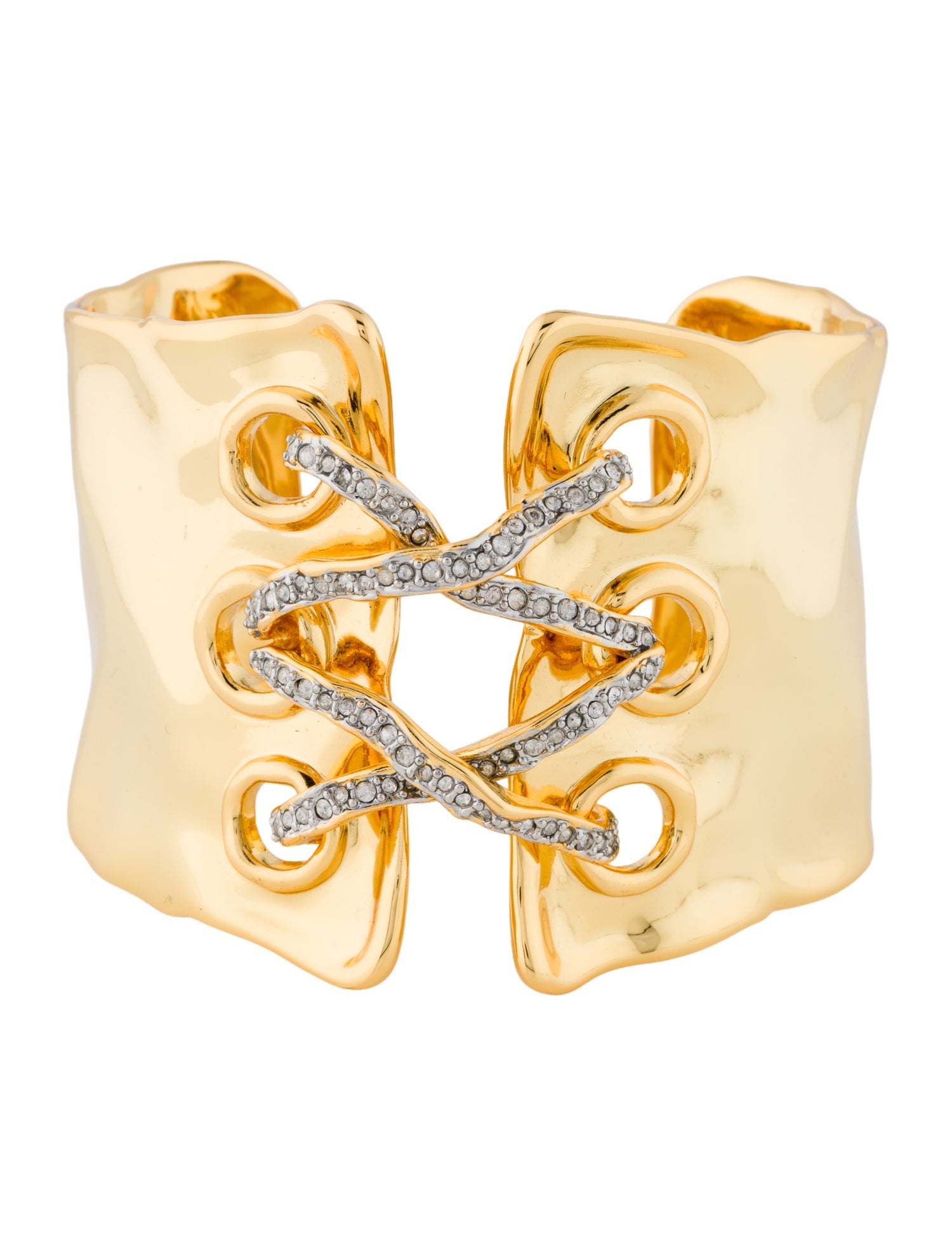 Alexis Bittar Solanales Crystal Lace Up Cuff Bracelet