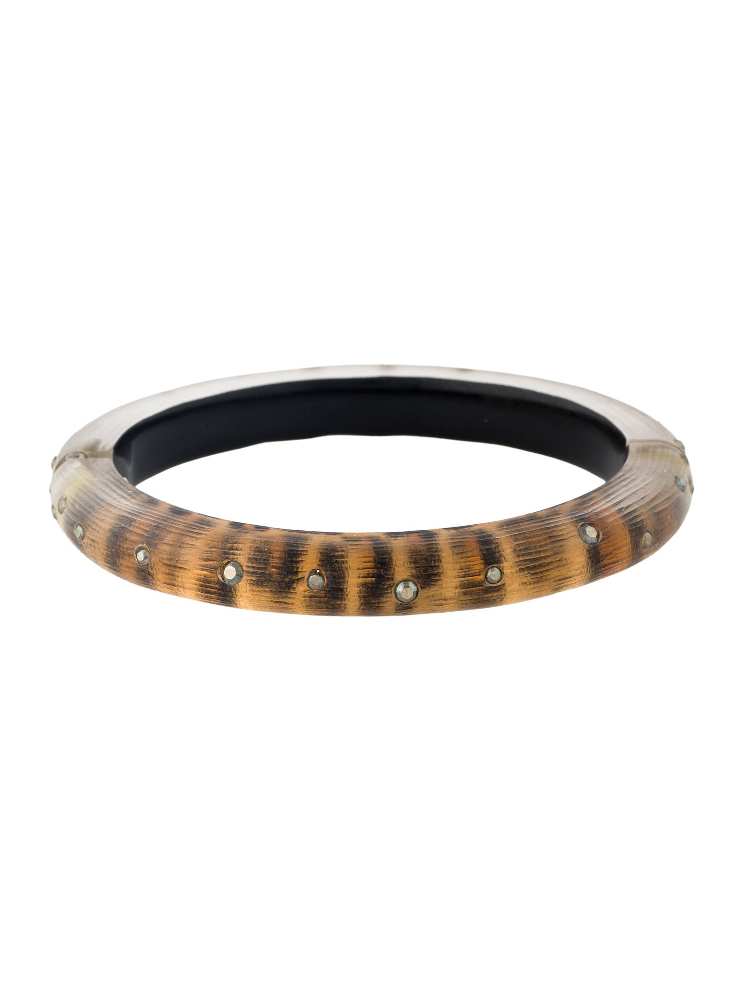 Alexis Bittar Crystal & Lucite Hinged Bangle