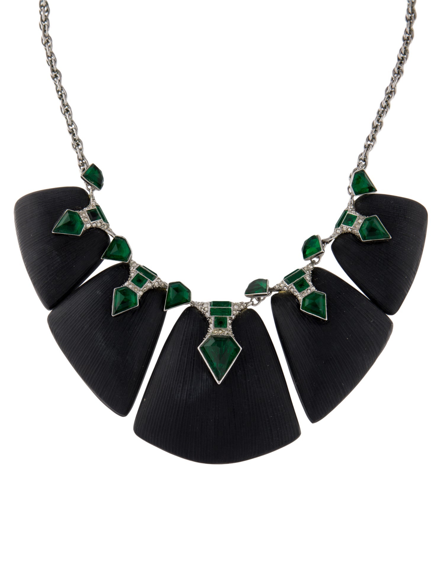 Alexis Bittar Lucite Deco Bib Collar Necklace