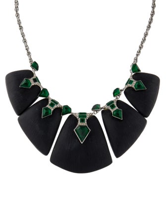Alexis Bittar Lucite Deco Bib Collar Necklace