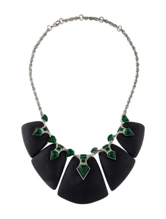 Alexis Bittar Lucite Deco Bib Collar Necklace