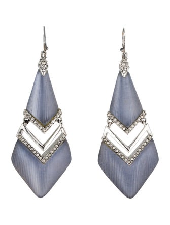 Alexis Bittar Crystal & Lucite Deco Chevron Drop Earrings