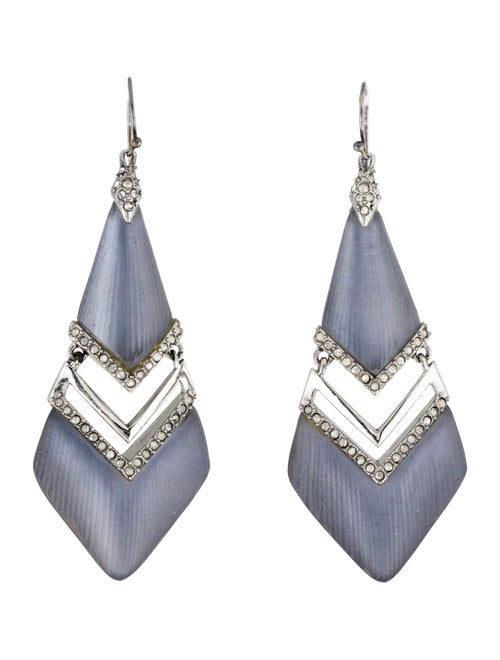 Alexis Bittar Crystal & Lucite Deco Chevron Drop Earrings